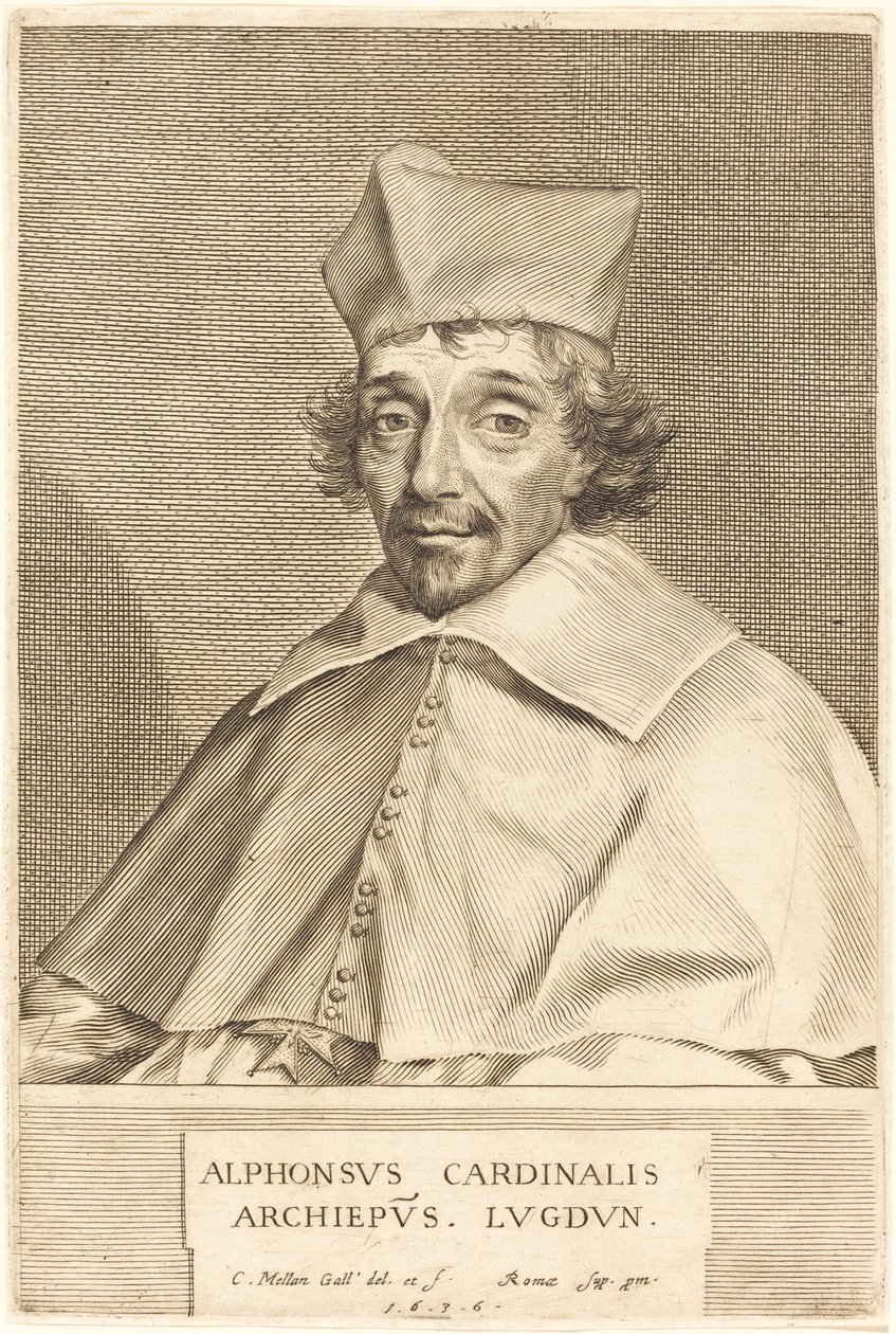Alphonse du Plessis Richelieu, kardinál z Lyonu od Claude Mellan