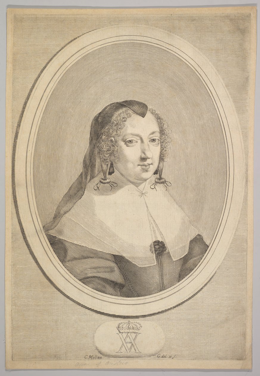 Anny Rakouské, ca. 1645. od Claude Mellan