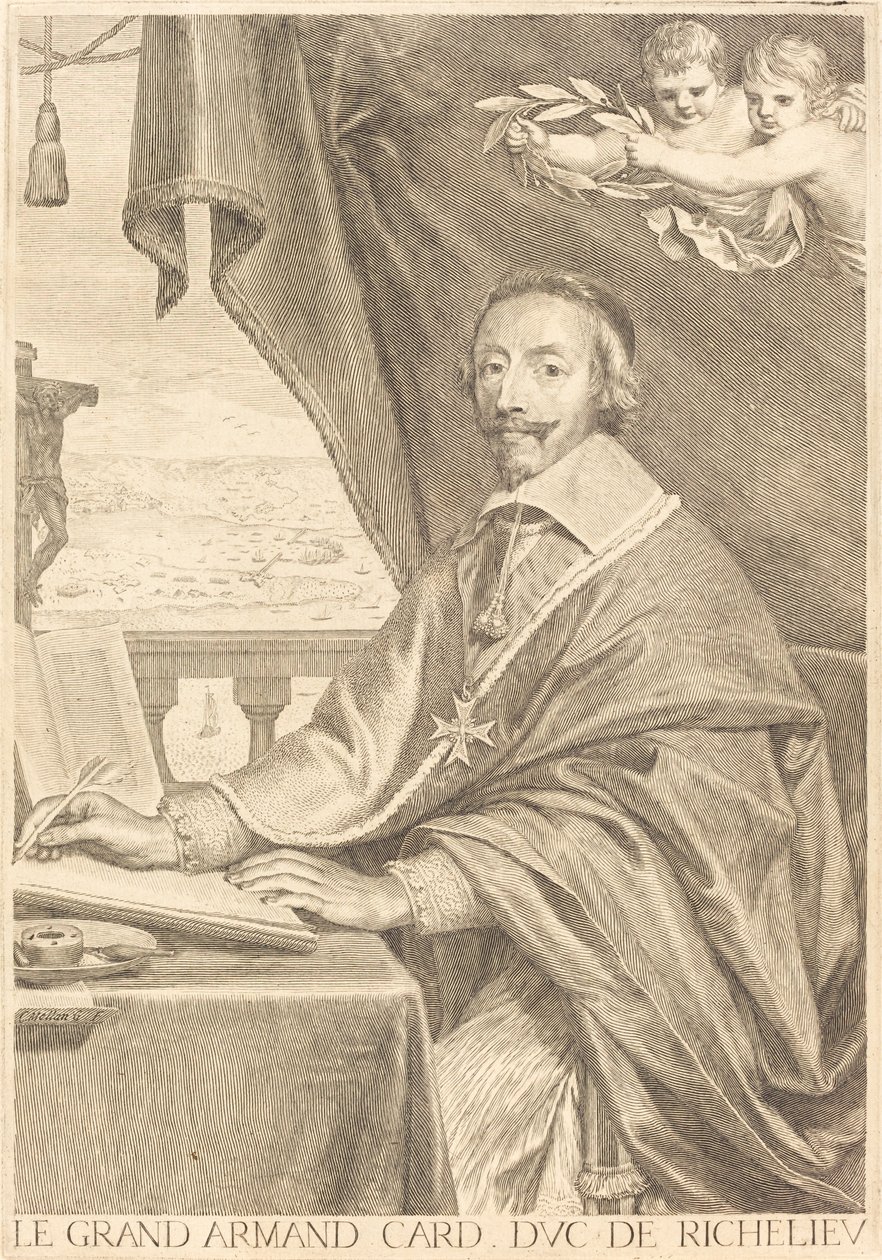 Armand Jean du Plessis, kardinál Richelieu od Claude Mellan