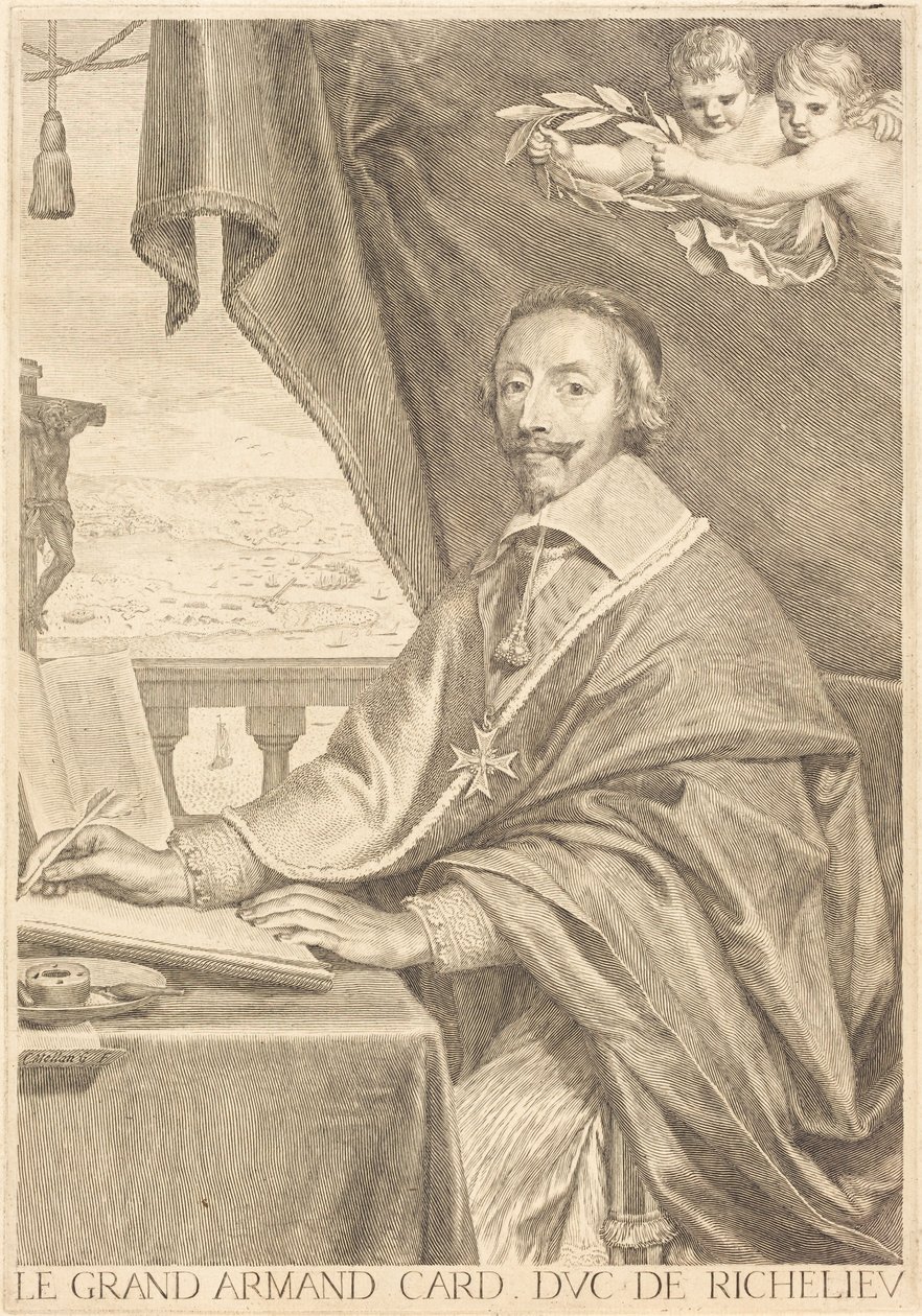 Armand Jean du Plessis, kardinál Richelieu od Claude Mellan