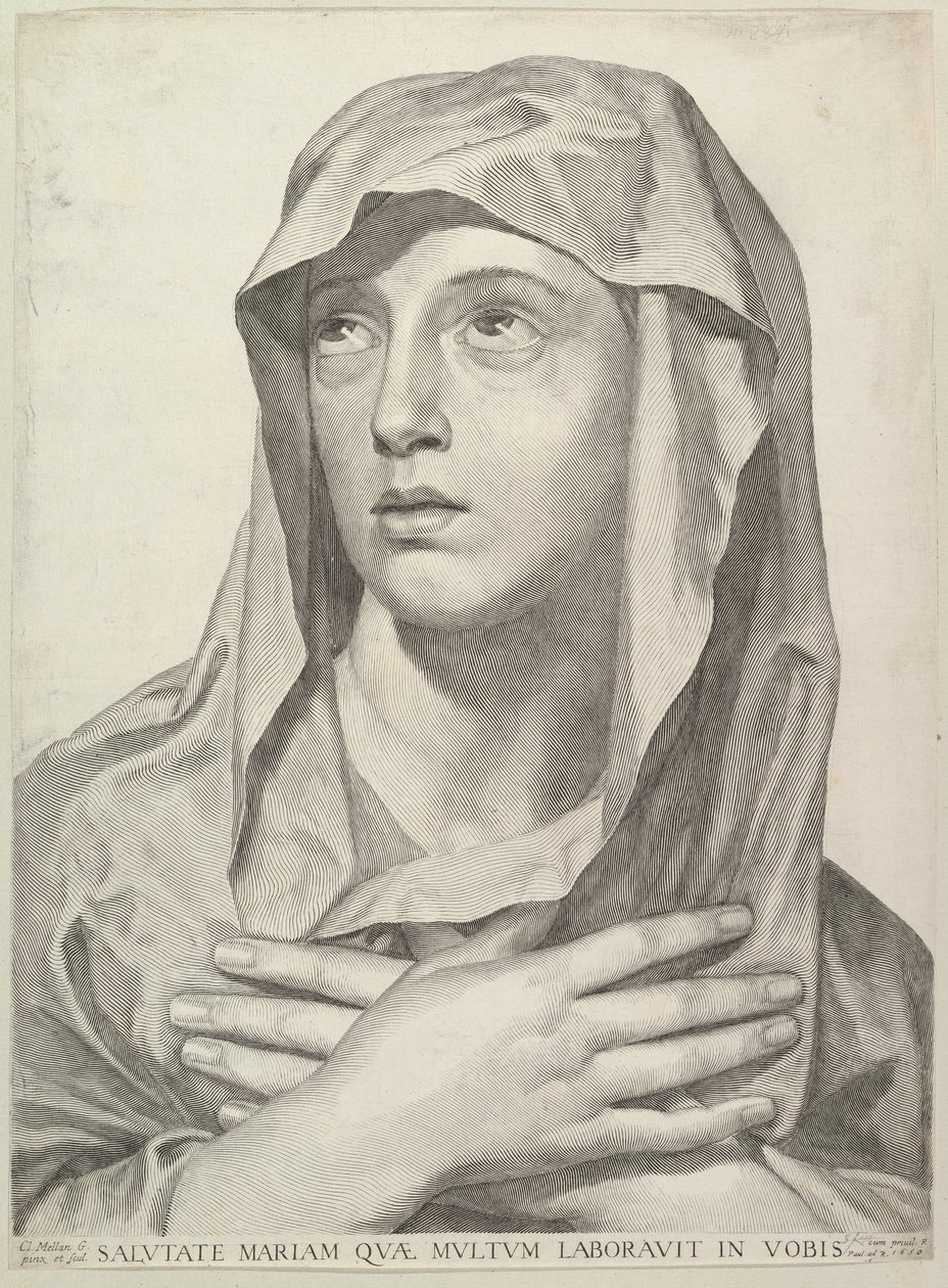 Busta Panny Marie, 1650. od Claude Mellan