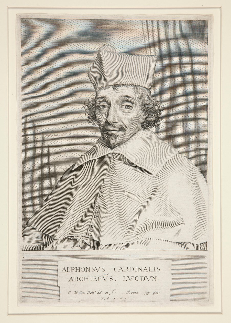 Kardinál Alphonse du Plessis de Richelieu (bratr slavného kardinála) od Claude Mellan