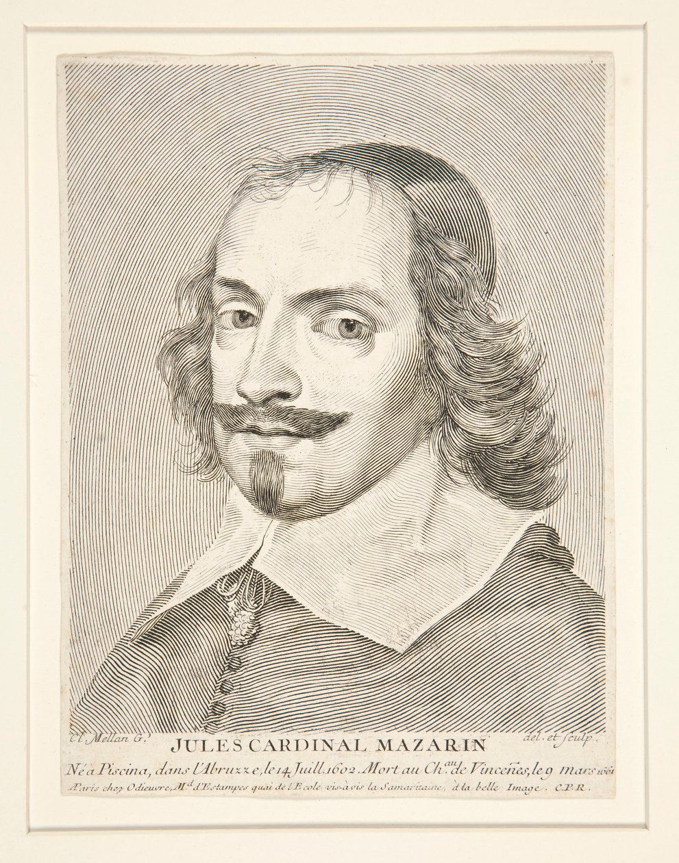 Kardinál Jules Mazarin (1602-1661) od Claude Mellan
