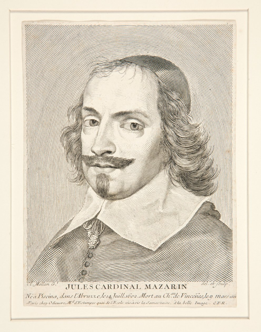 Kardinál Jules Mazarin (1602-1661) od Claude Mellan