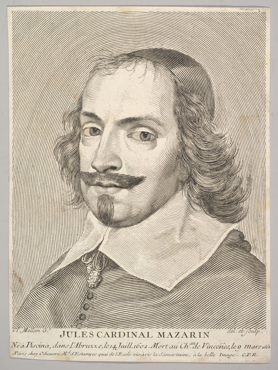 kardinál Jules Mazarin. od Claude Mellan
