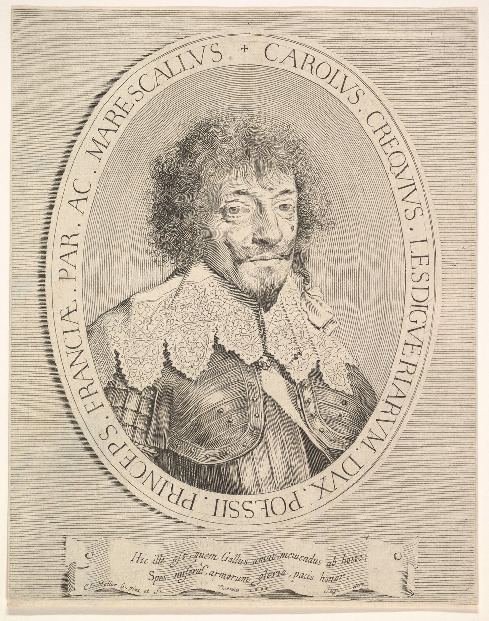 Karel I. z Créquy, vévoda z Lesdiguières, 1633. od Claude Mellan