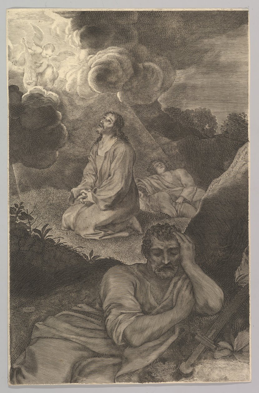 Kristus v zahradě Olivetské, 17. století. od Claude Mellan
