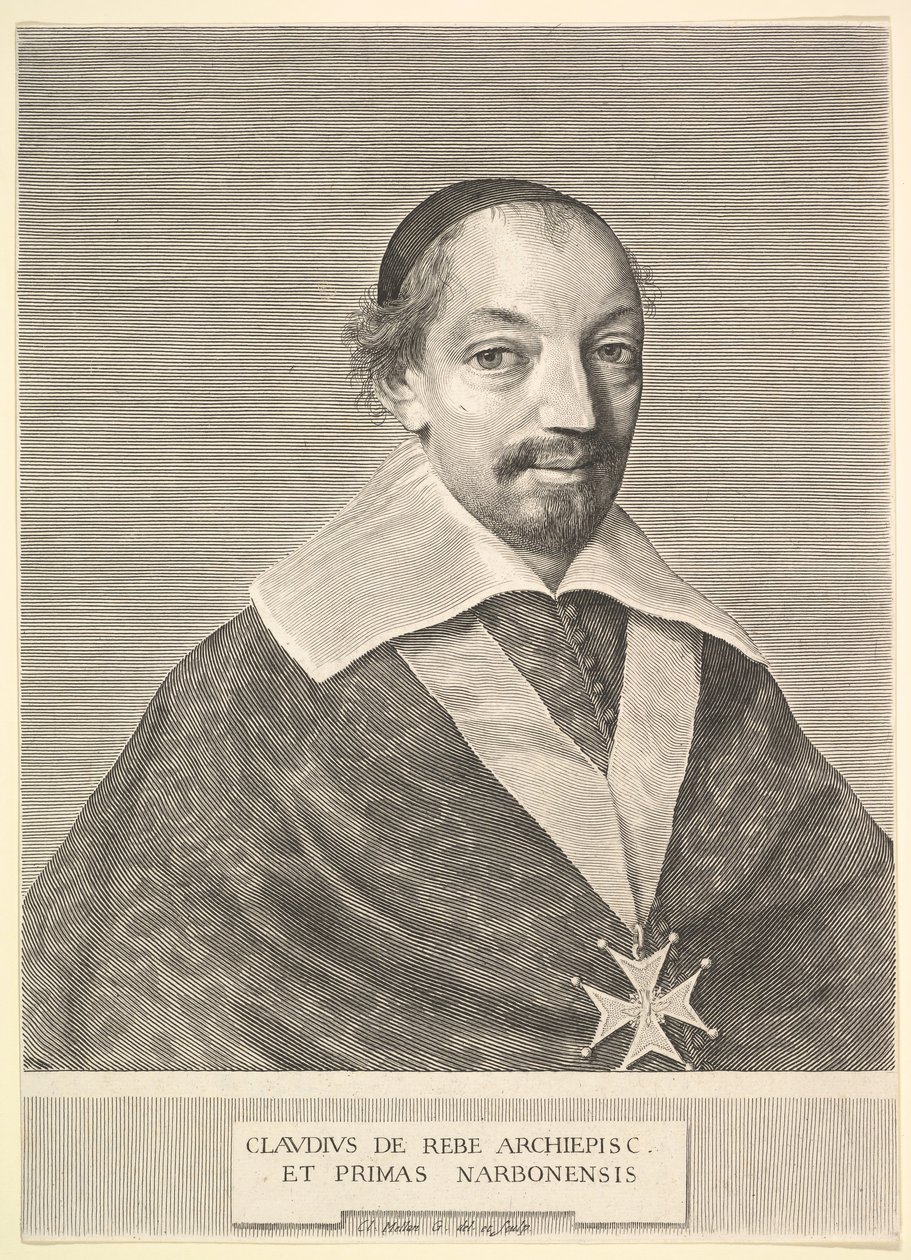 Claude de Rebé, arcibiskup z Narbonne. od Claude Mellan