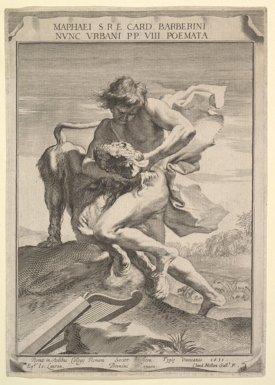David Škrcení lva, 1631. od Claude Mellan