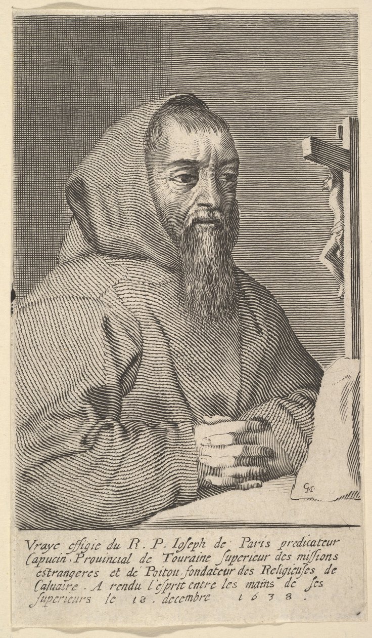 François Le Clerc Du Tremblay, známý jako Otec Joseph, 1638. od Claude Mellan