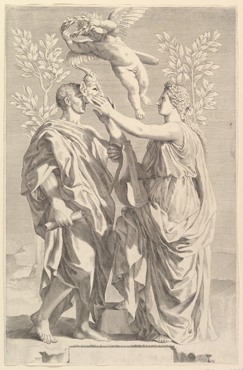 Frontispis: Horace, Quintus Horatius Flaccus, 1642 od Claude Mellan