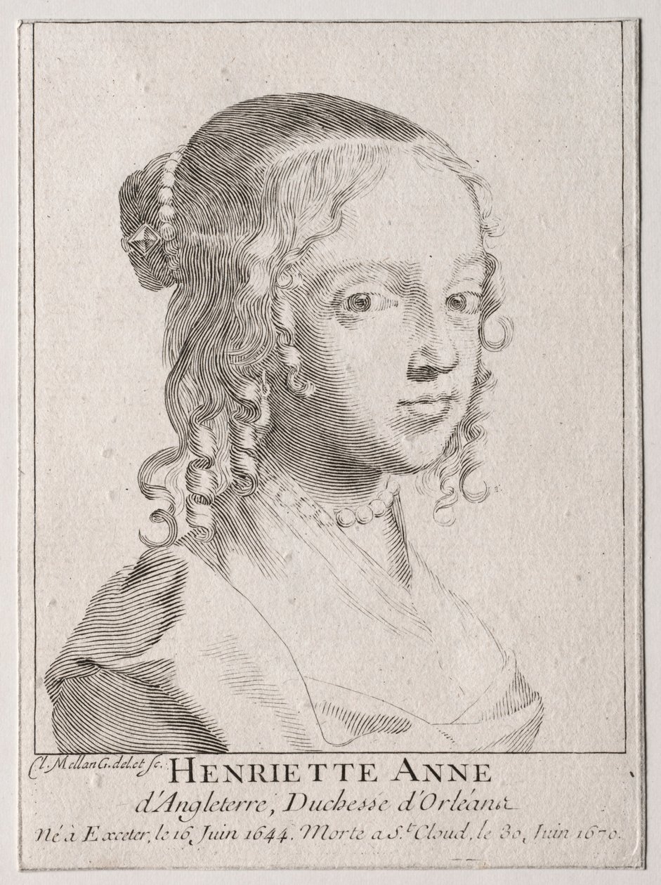 Henriette-Marie dAngleterre, vévodkyně dOrleans. od Claude Mellan
