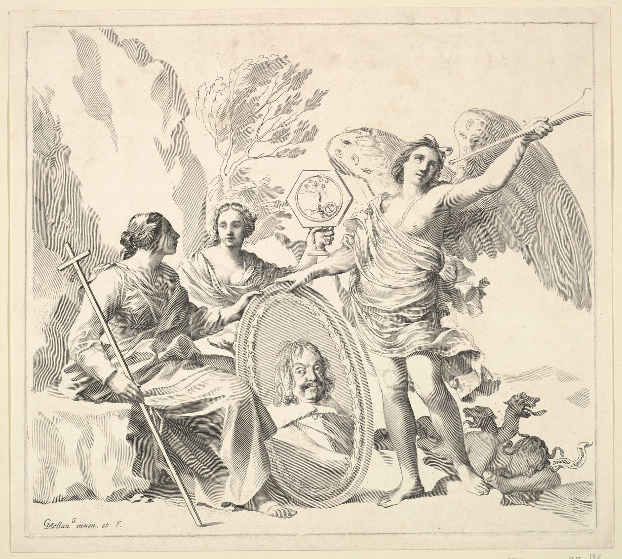 Louis-Emmanuel de Valois, hrabě z Alais a vévoda z Angoulême, 17. století. od Claude Mellan