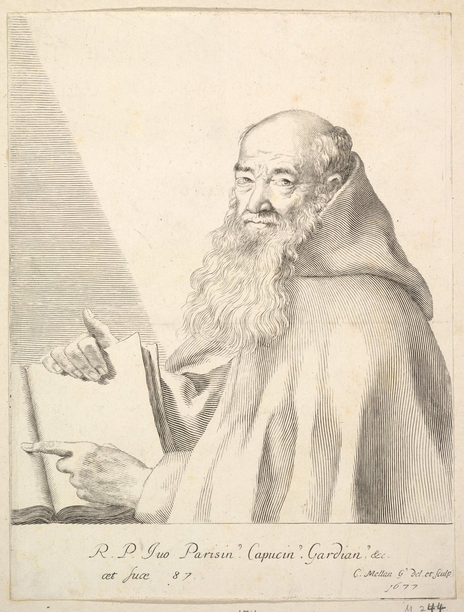 Portrét otce Yvese, 1677. od Claude Mellan