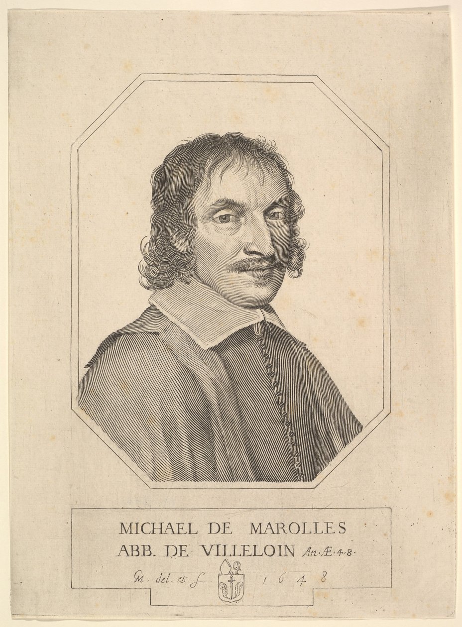 Portrét Michela de Marolles, 1648. od Claude Mellan