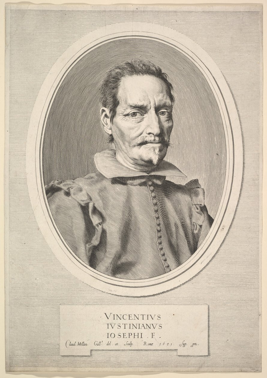 Portrét Vincenza Giustinianiho, 1631. od Claude Mellan