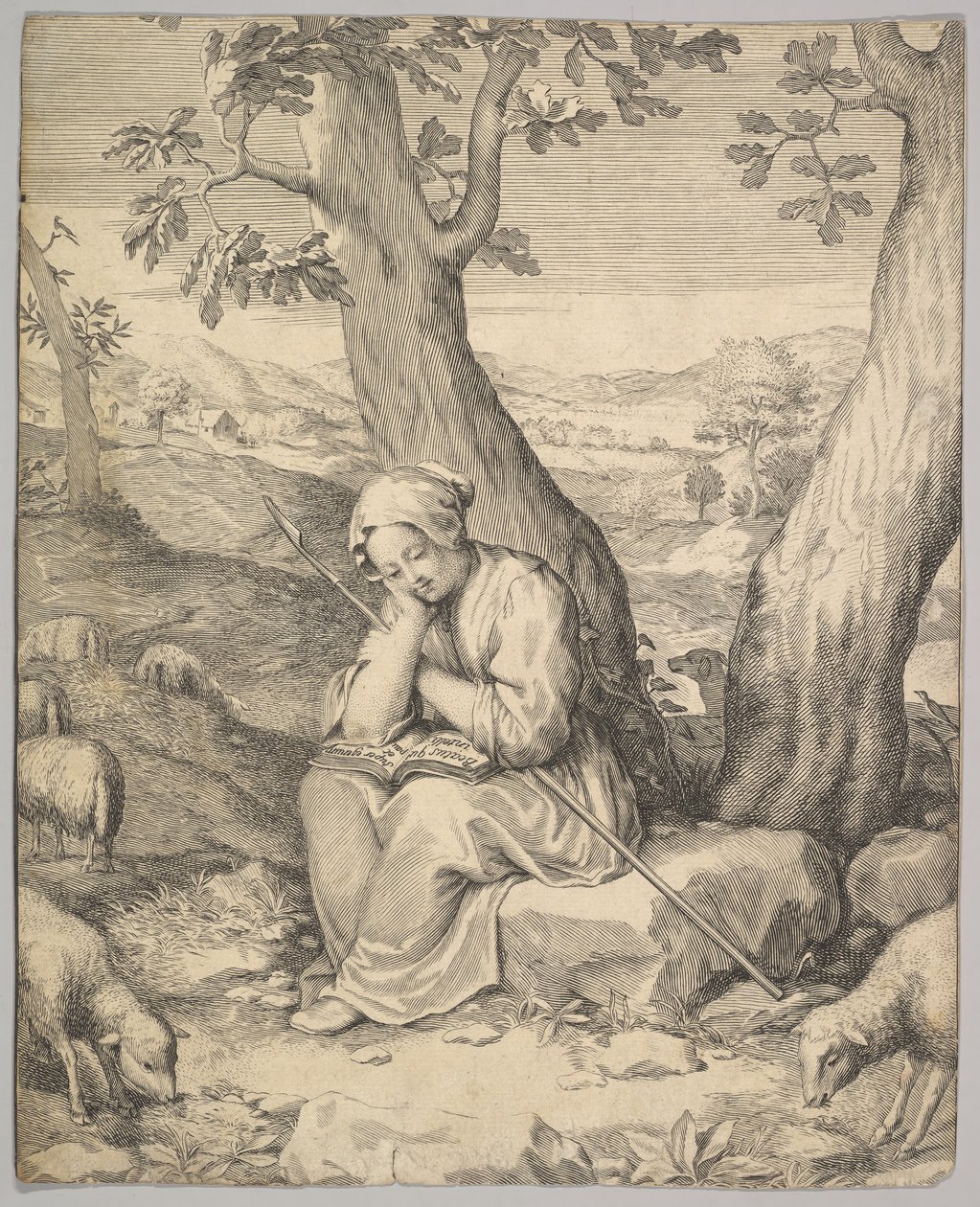 Svatá Genevieve. od Claude Mellan