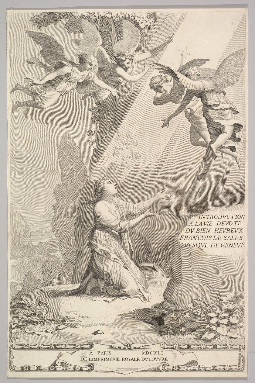 Titulní strana pro François de Sales, Úvod do zbožného života, 1641. od Claude Mellan
