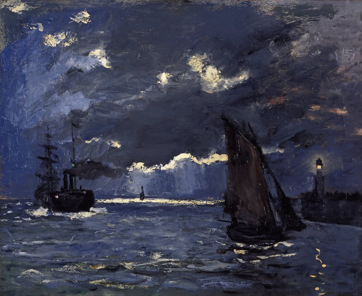 Seascape, Shipping by Moonlight od Claude Monet