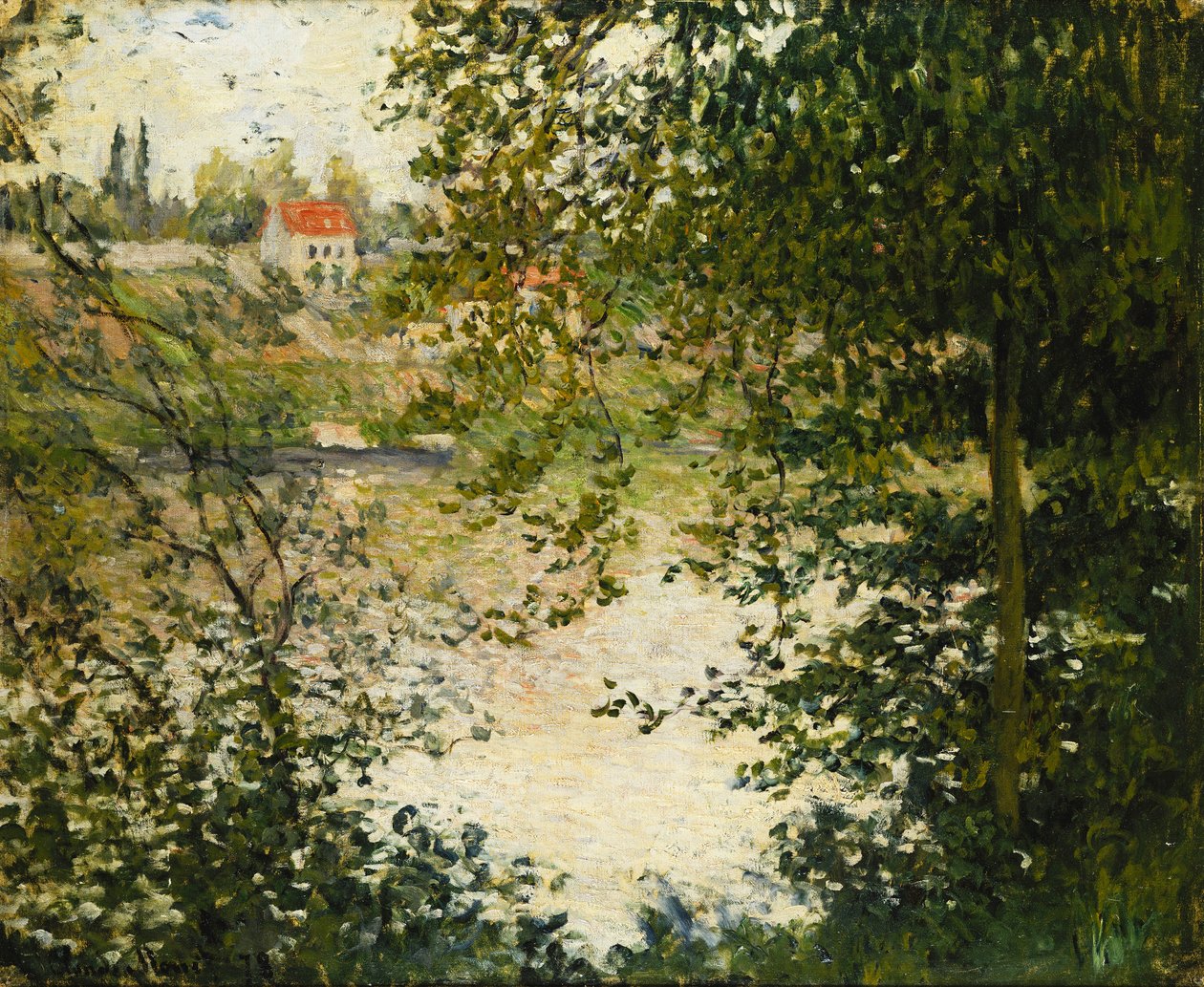 Pohled skrz stromy ostrova La Grande Jatte; Přes stromy, ostrov La Grande Jatte, 1878 od Claude Monet