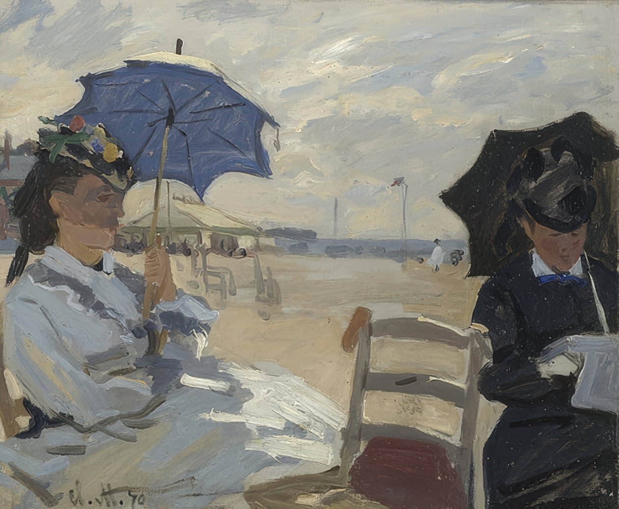 Na pláži Trouville. 1870 od Claude Monet