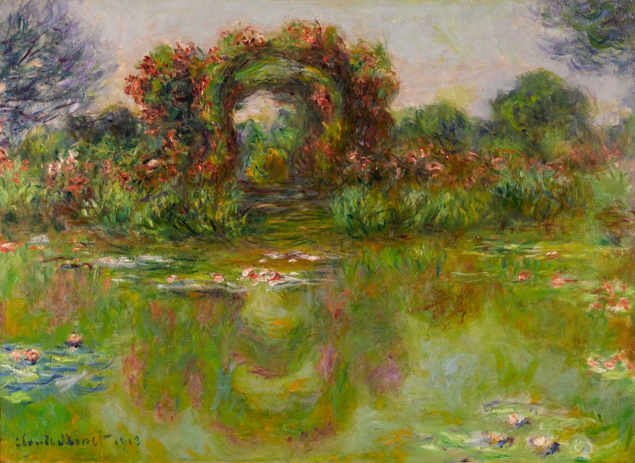 Obraz "Jezírko leknínů, růže"" od Clauda Moneta (1840-1926) od Claude Monet