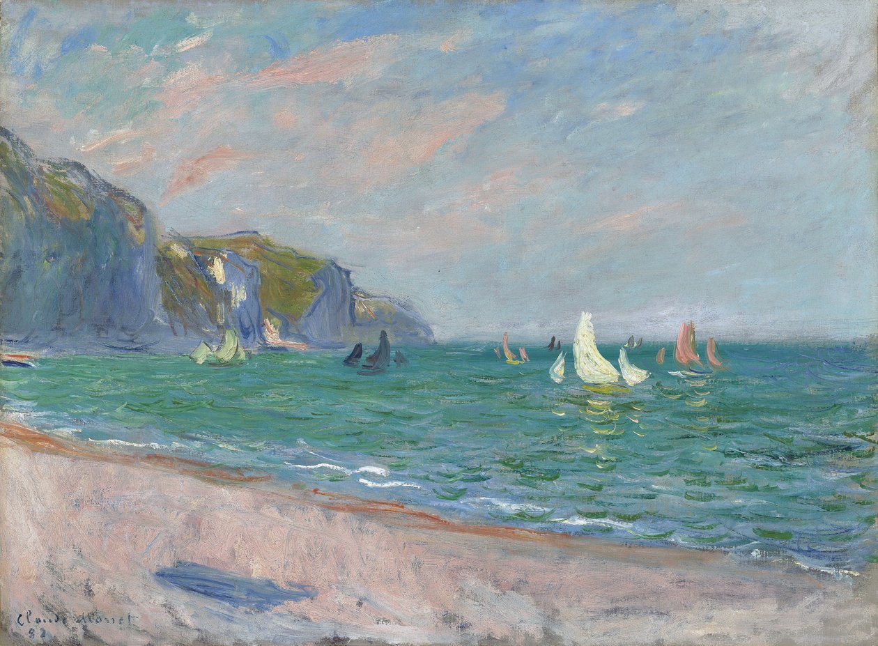 Lodě před útesy Pourville, 1882 od Claude Monet