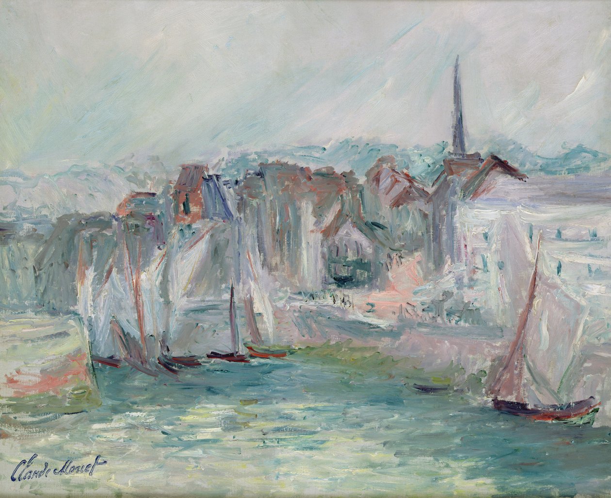 Lodě v přístavu Honfleur, 1917 od Claude Monet