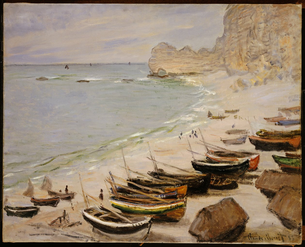 Lodě na pláži v Etretat, 1883 od Claude Monet