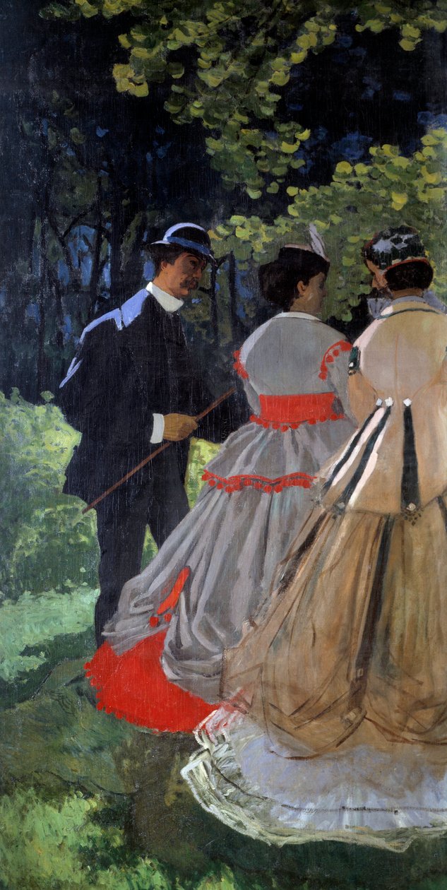 Snídaně na trávě Fragment. Levá část. Obraz Clauda Moneta (1840-1926) 1865-1866 Ne. 2,48x2,17 m Paříž, musee d