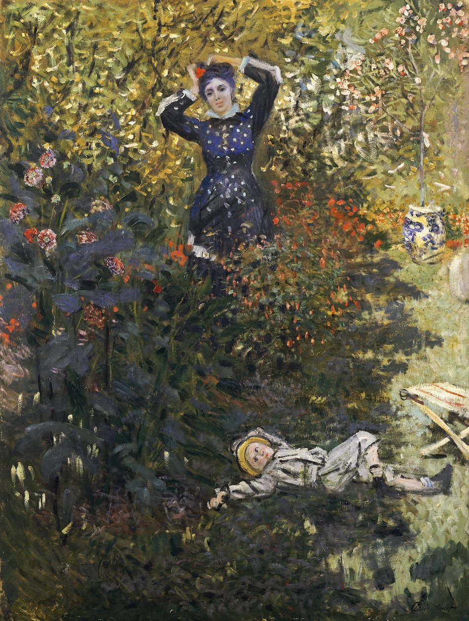Camille a Jean v zahradě v Argenteuil od Claude Monet
