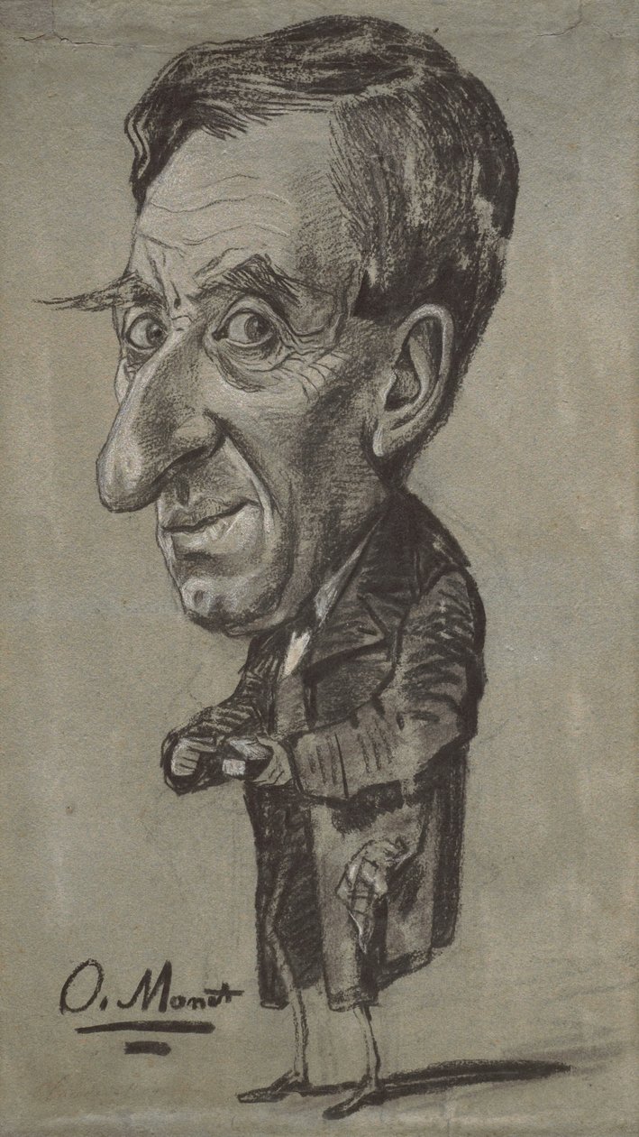 Karikatura muže s tabatěrkou od Claude Monet