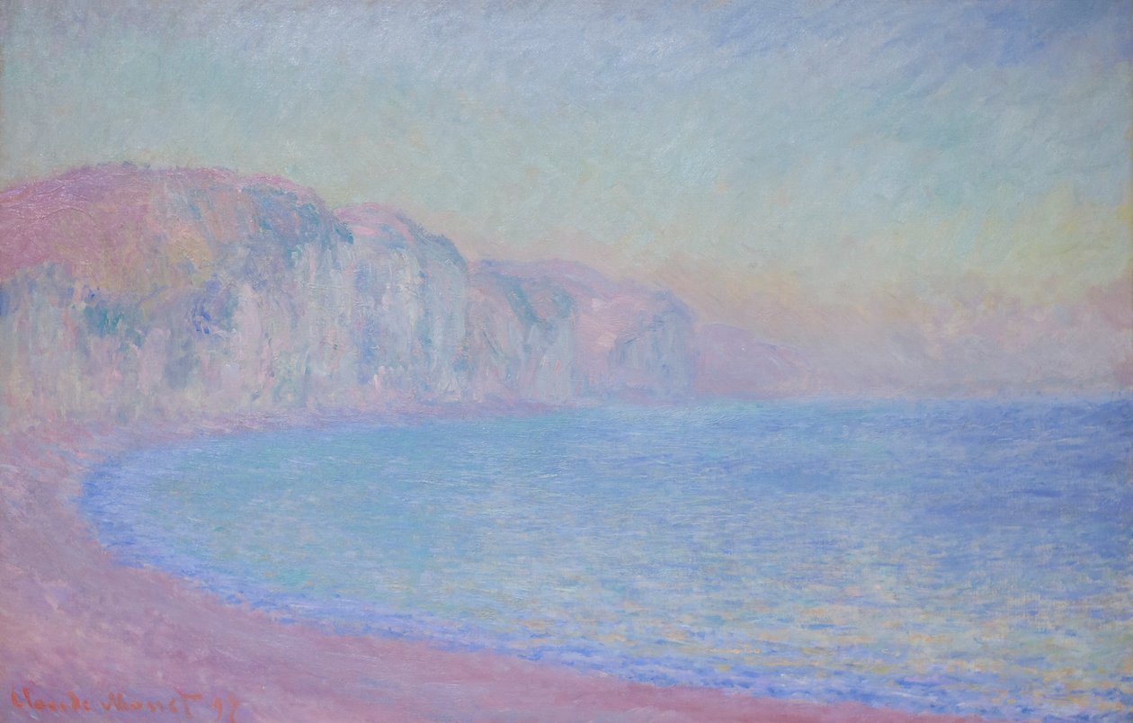 Útesy v Pourville, vycházející slunce od Claude Monet