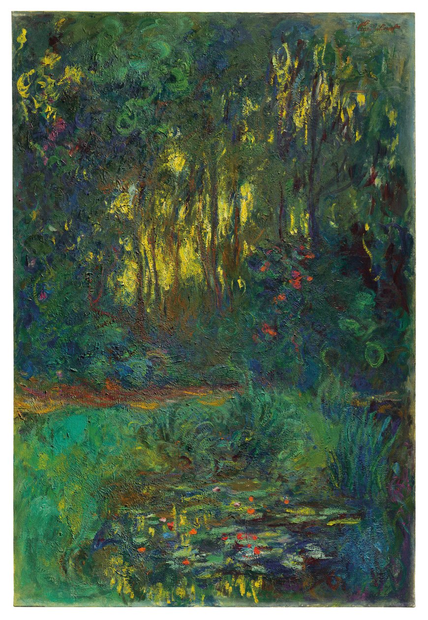Roh rybníka Leknín, kolem 1918-19 od Claude Monet