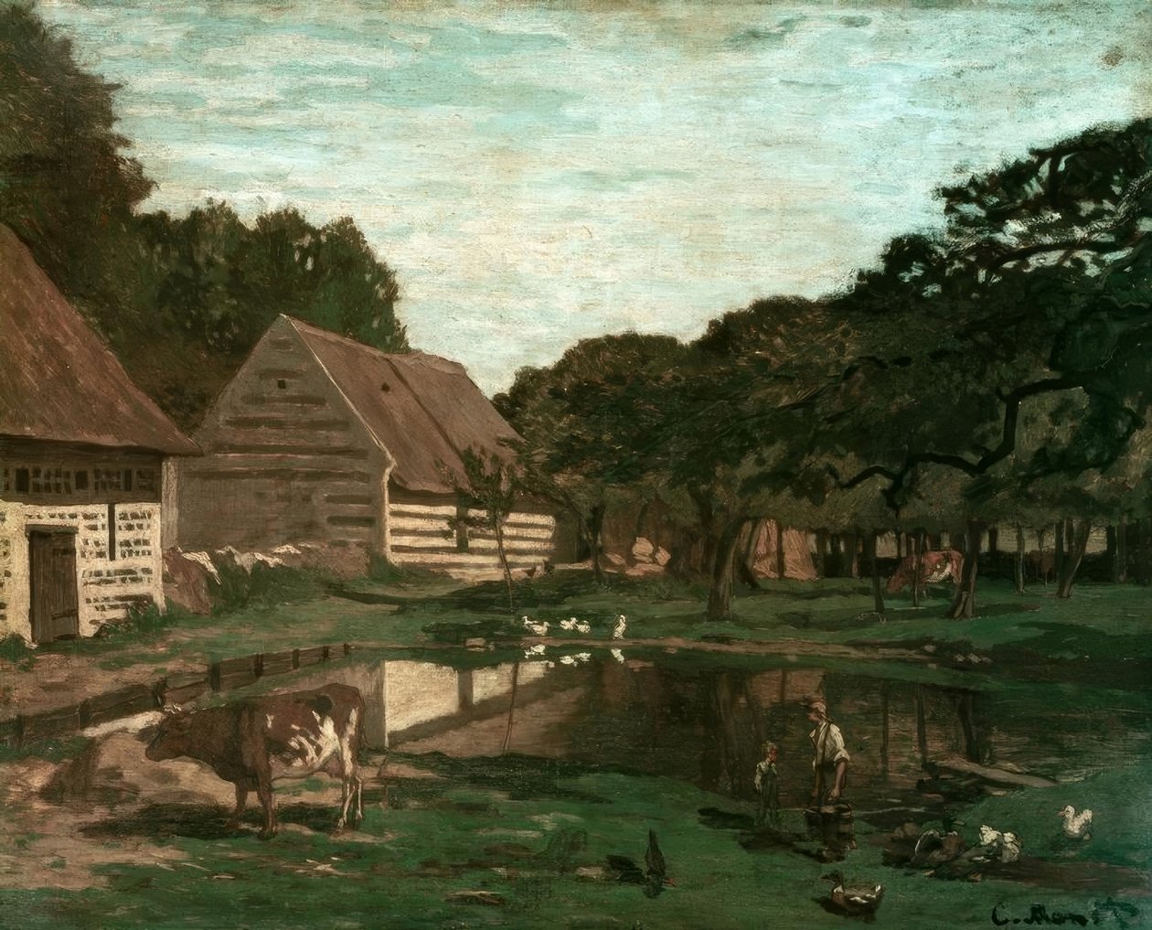 Hospodářský dvůr v Normandii od Claude Monet