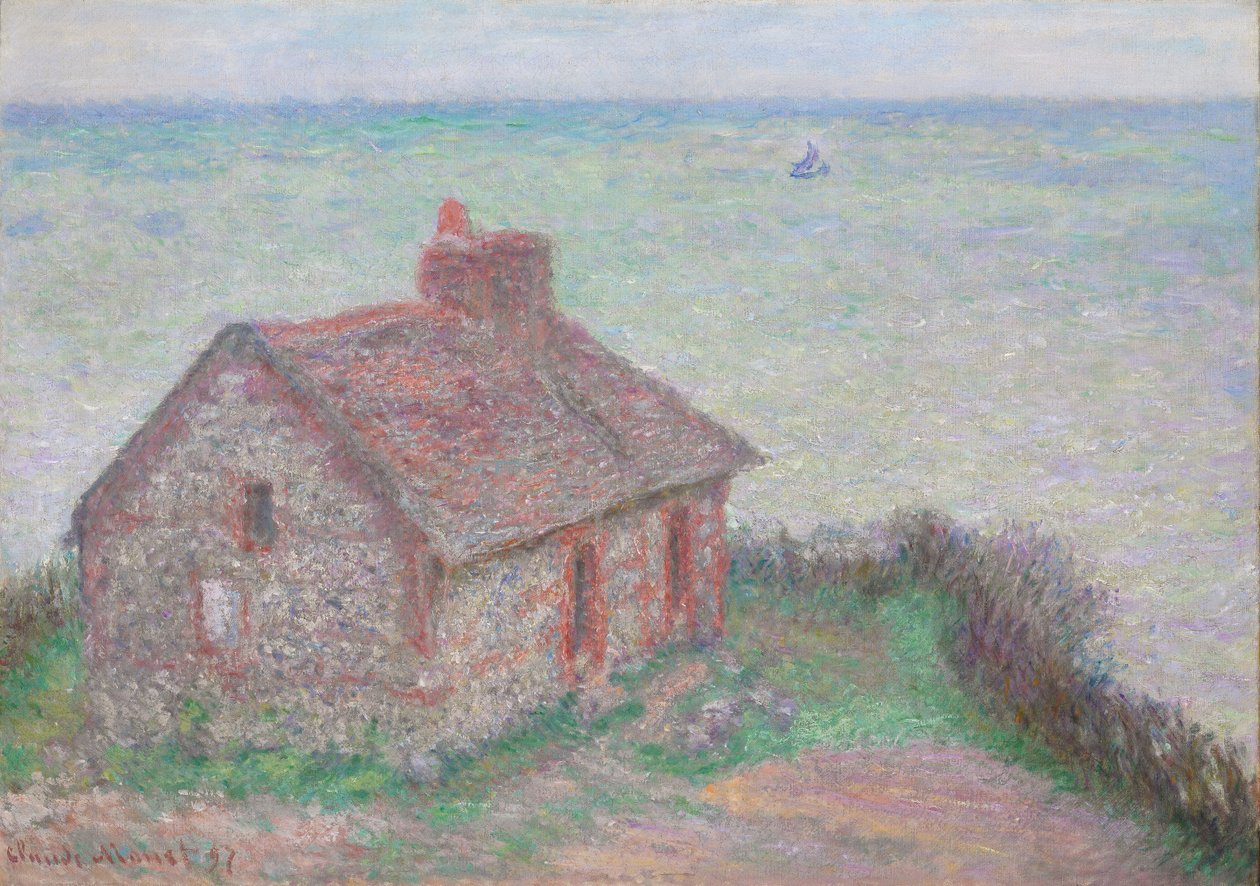 Celnice, Rose Effect; Celnice, růžový efekt, 1897 od Claude Monet