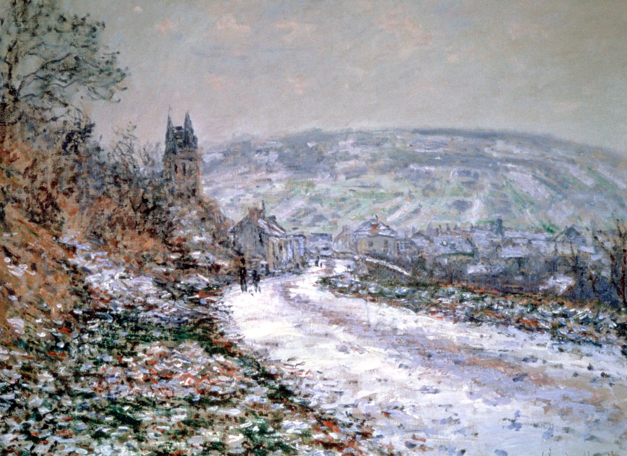 Vstup do vesnice Vetheuil v zimě, 1880 od Claude Monet