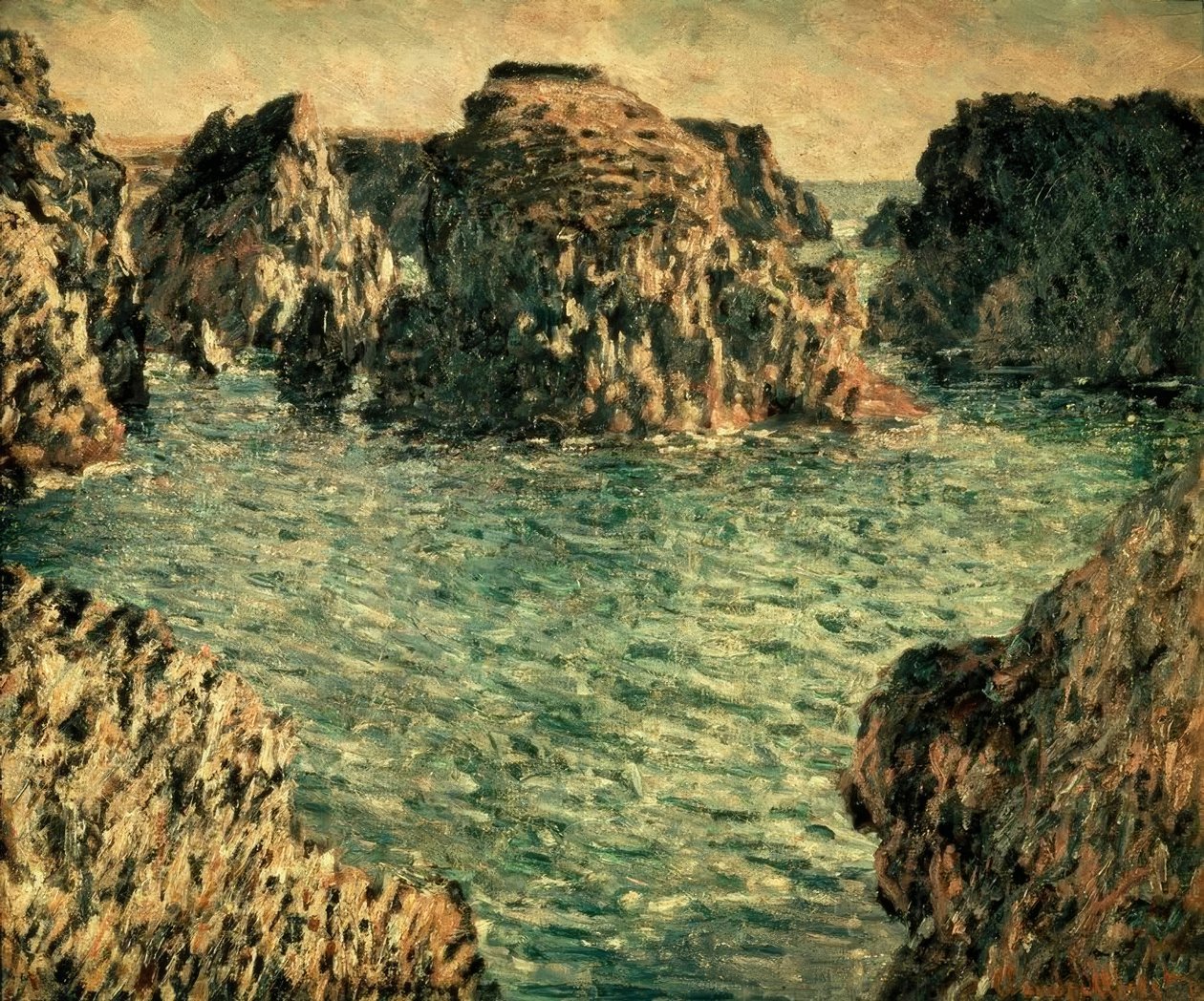 Vstup do Port-Goulphar, Belle-Ile od Claude Monet