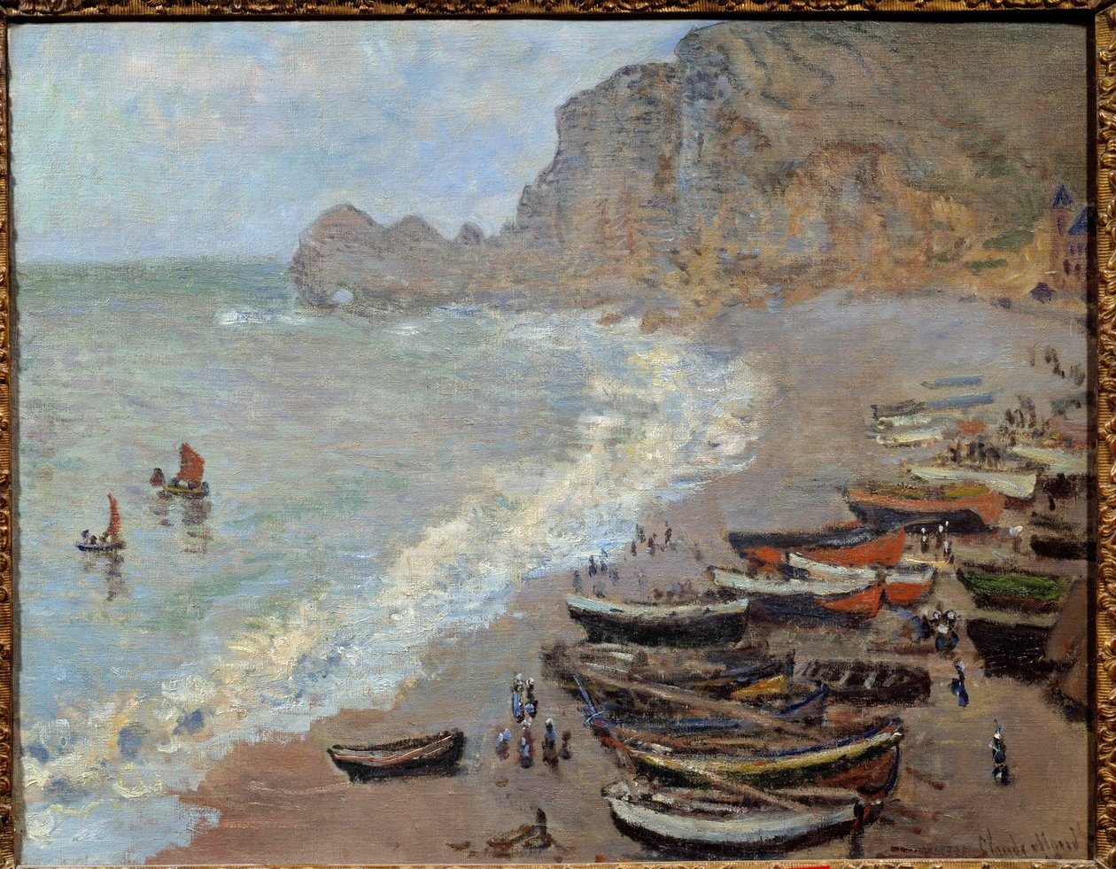 Etretat: pláž a obraz Porte d