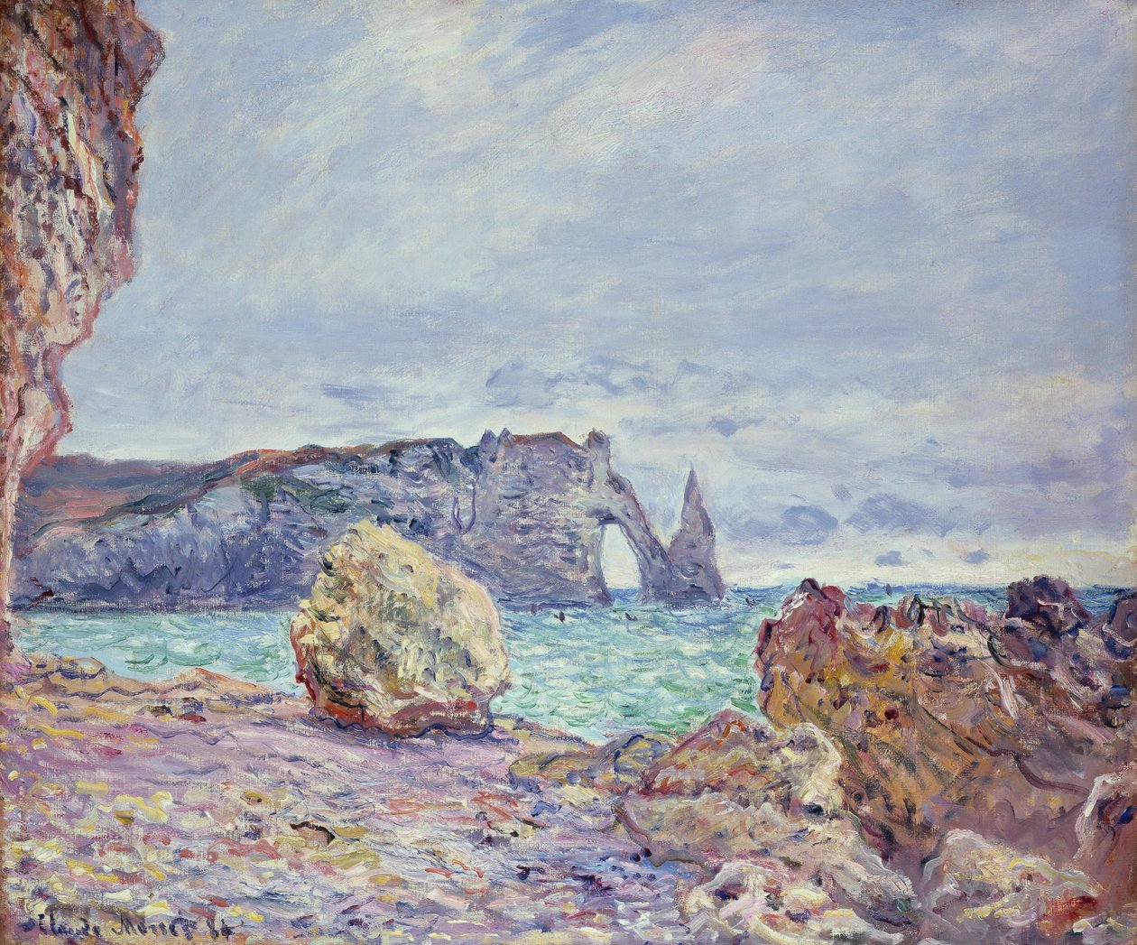 Etretat, pláž a Porte d