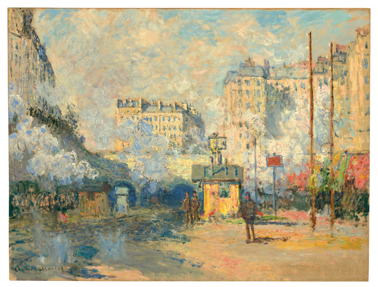 Exteriér stanice Saint-Lazare, sluneční efekt, 1877 od Claude Monet