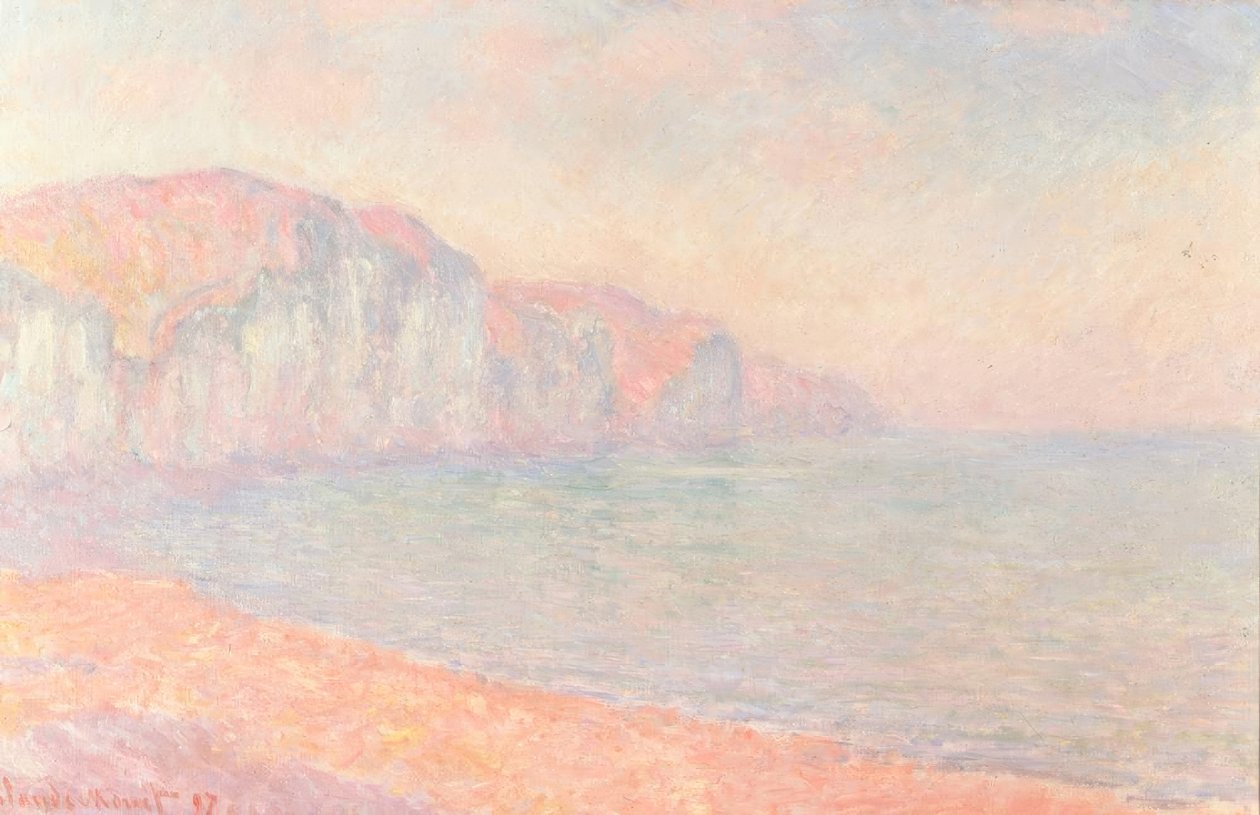 Cliffs of Pourville, ráno od Claude Monet