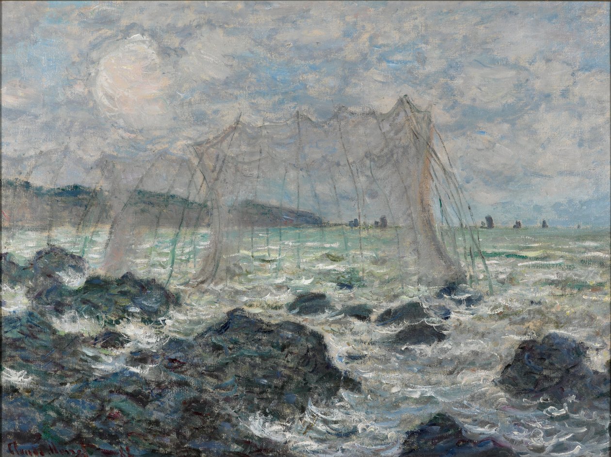 Rybářské sítě v Pourville od Claude Monet