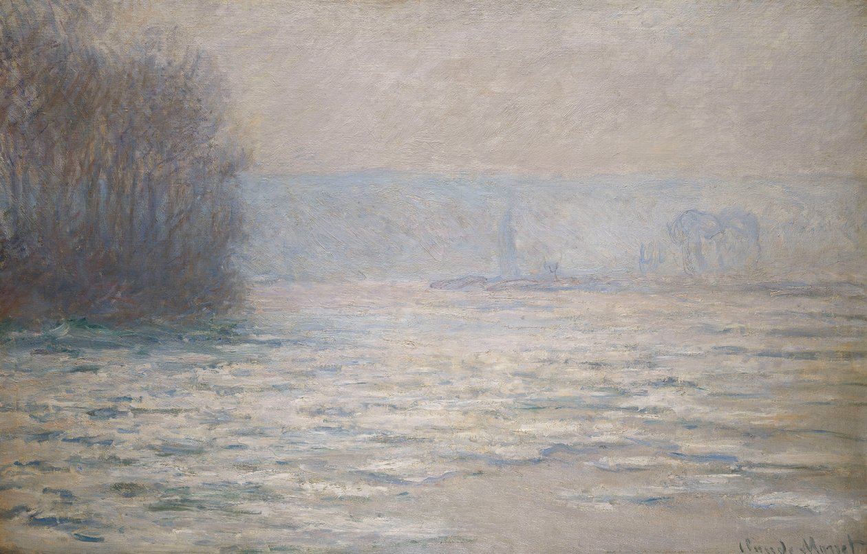 Záplavy na Seině u Bennecourtu; Debakl, La Seine pres Bennecourt, 1893 od Claude Monet