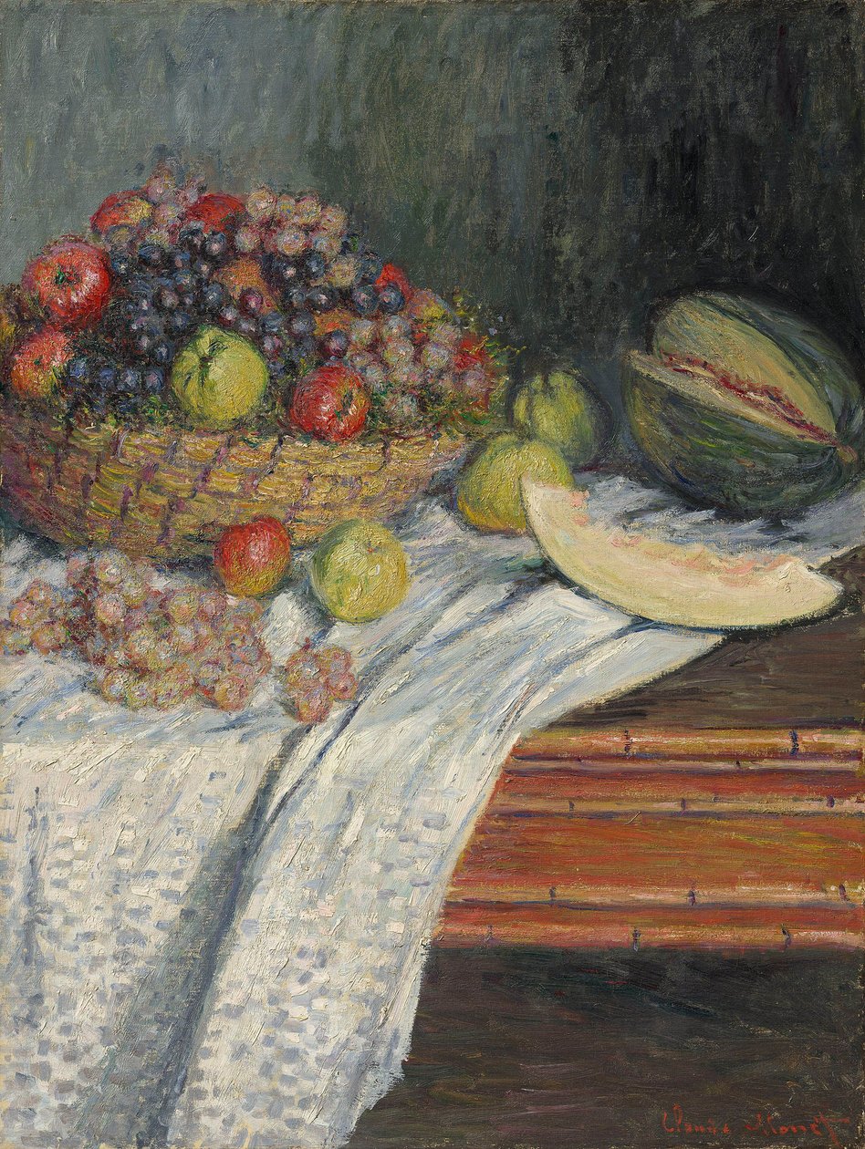 Němčina: Zátiší se španělským melounem Zátiší s medovým melounem od Claude Monet