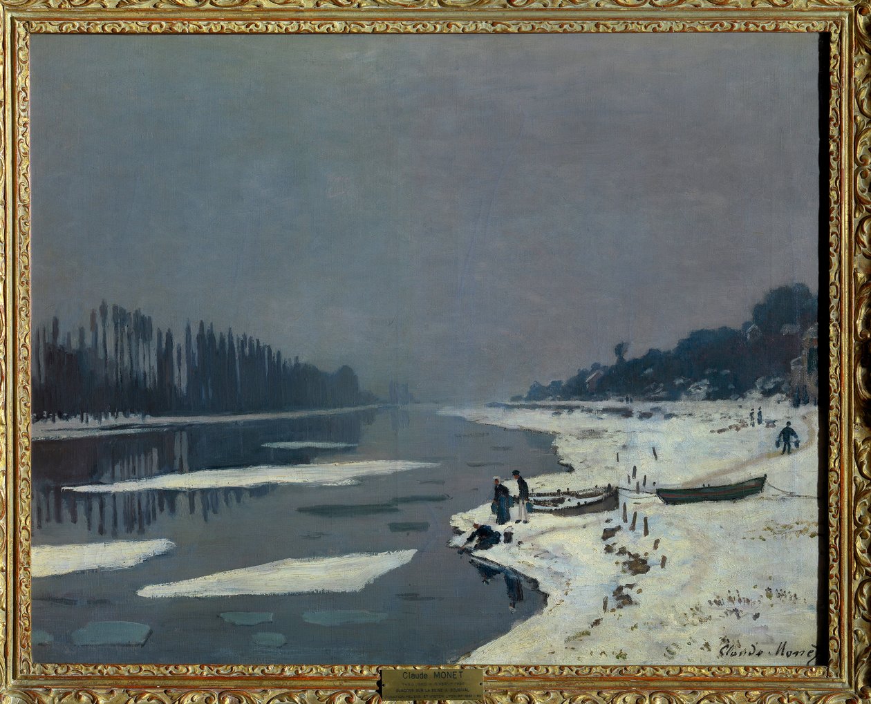 Kostky ledu na Seině v Bougival, Yvelines Malba od Clauda Moneta (1840-1926) Rozměr 0,65 x 0,81 m Muzeum Paris Louvre Povinná zmínka: Dar Helene a Victora Lyona od Claude Monet
