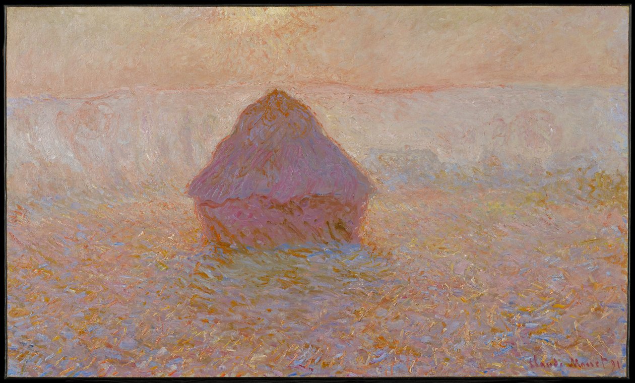 Stoh obilí, slunce v mlze od Claude Monet