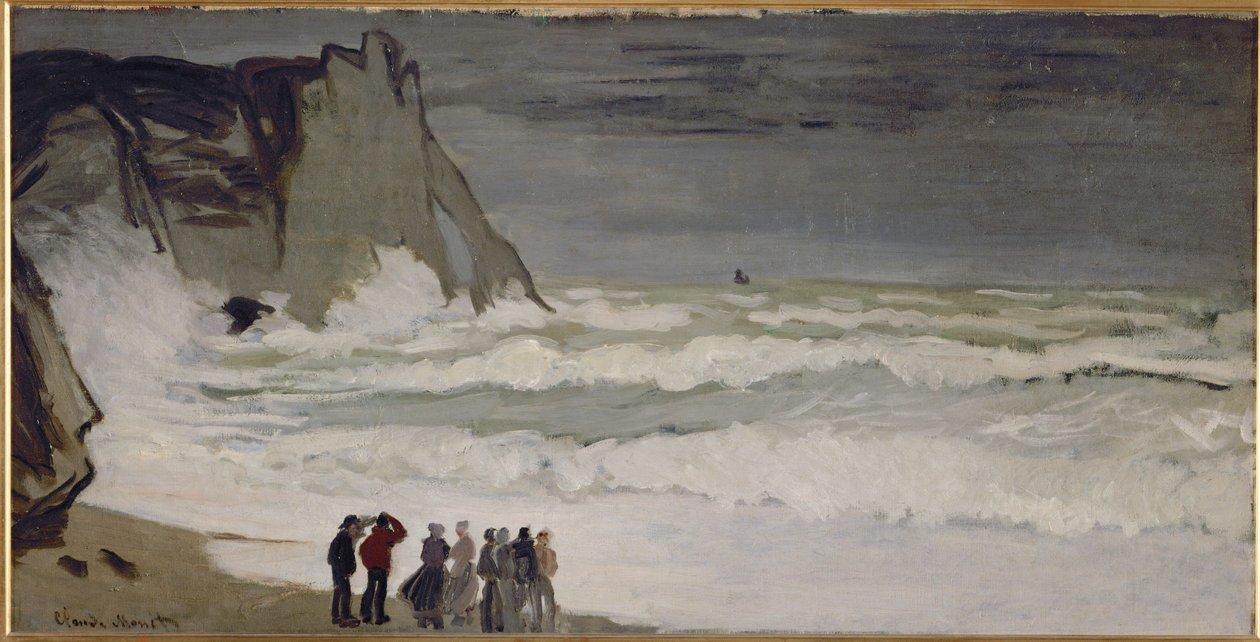 Grosse mer a Etretat (olej na plátně) od Claude Monet