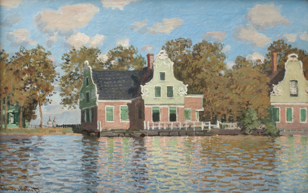 Domy na břehu řeky Zaan, 1871-1872 od Claude Monet