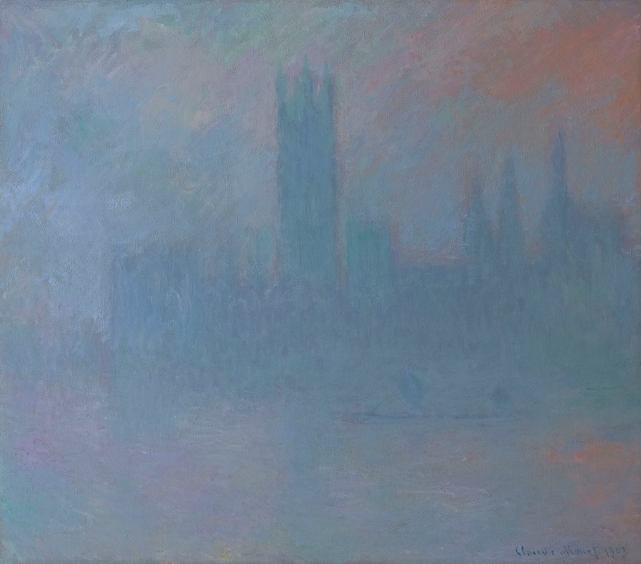 Budovy parlamentu v mlze 1903 (olej na plátně) od Claude Monet